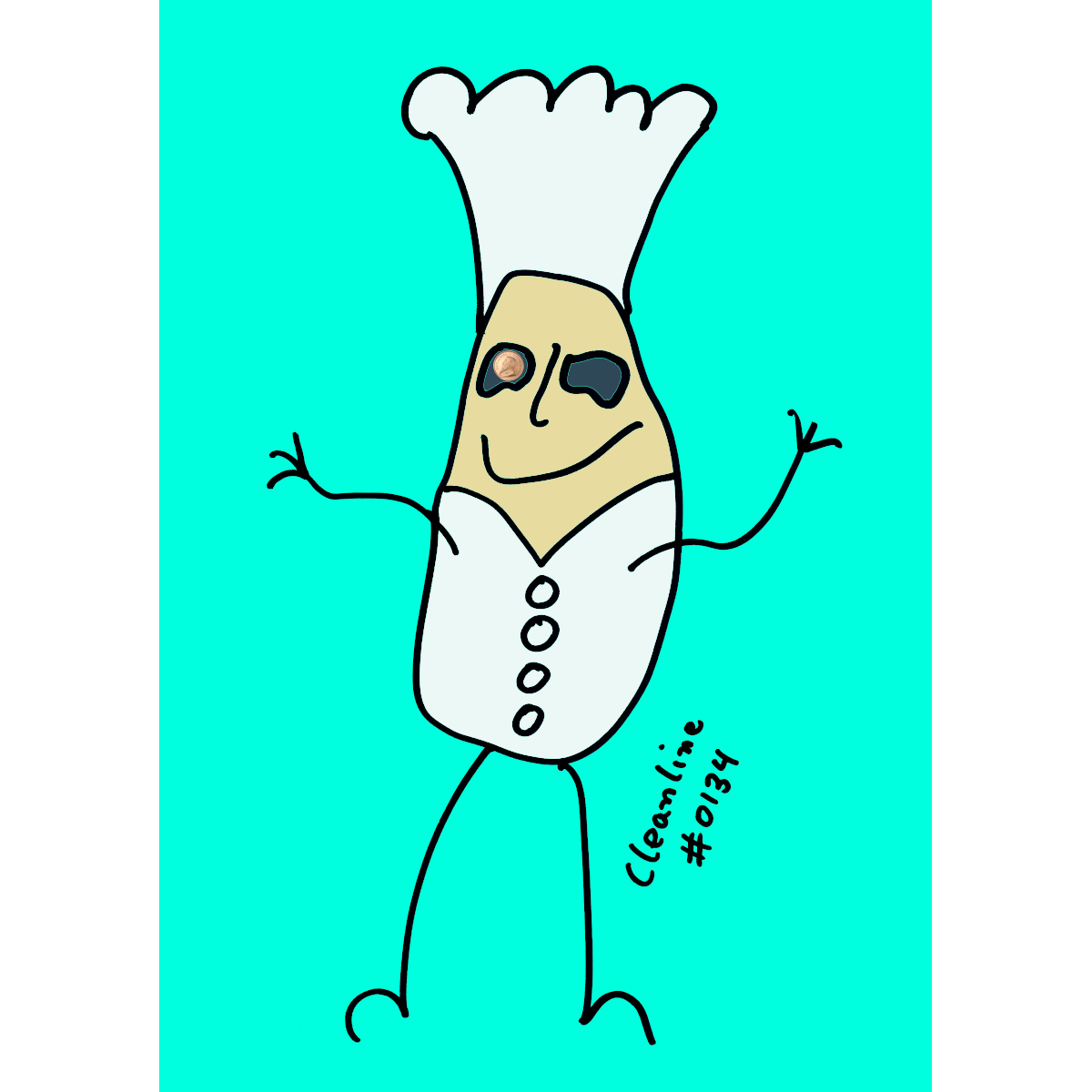 #0134 - lucky chef - print: 841 mm x 1189 mm